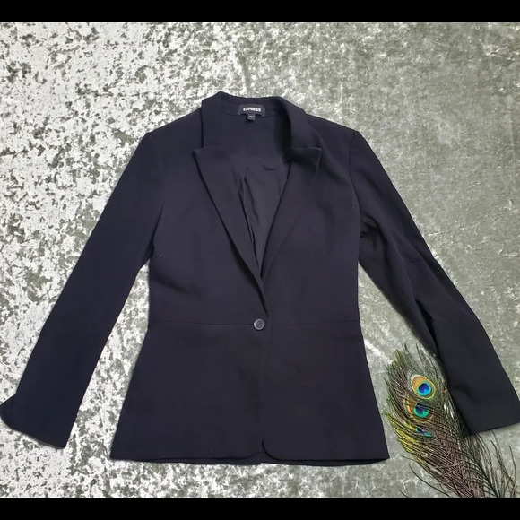 Express Black Single Button Blazer - Picture 1 of 8